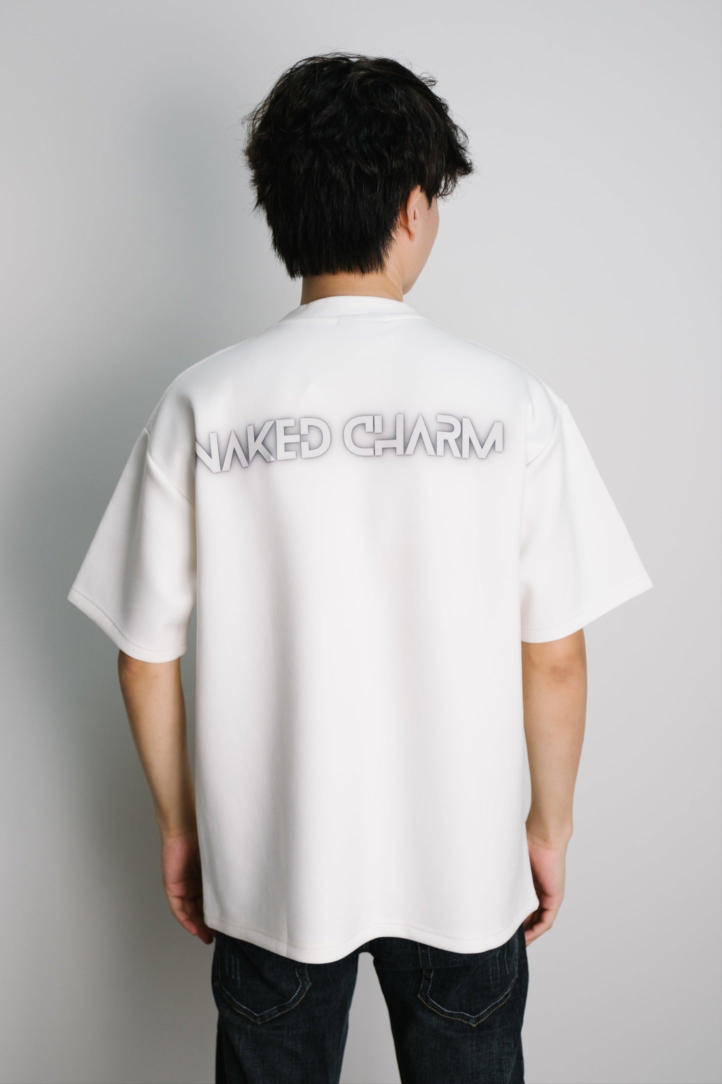 Naked Charm Oversized Cool Grey Wording T-Shirt