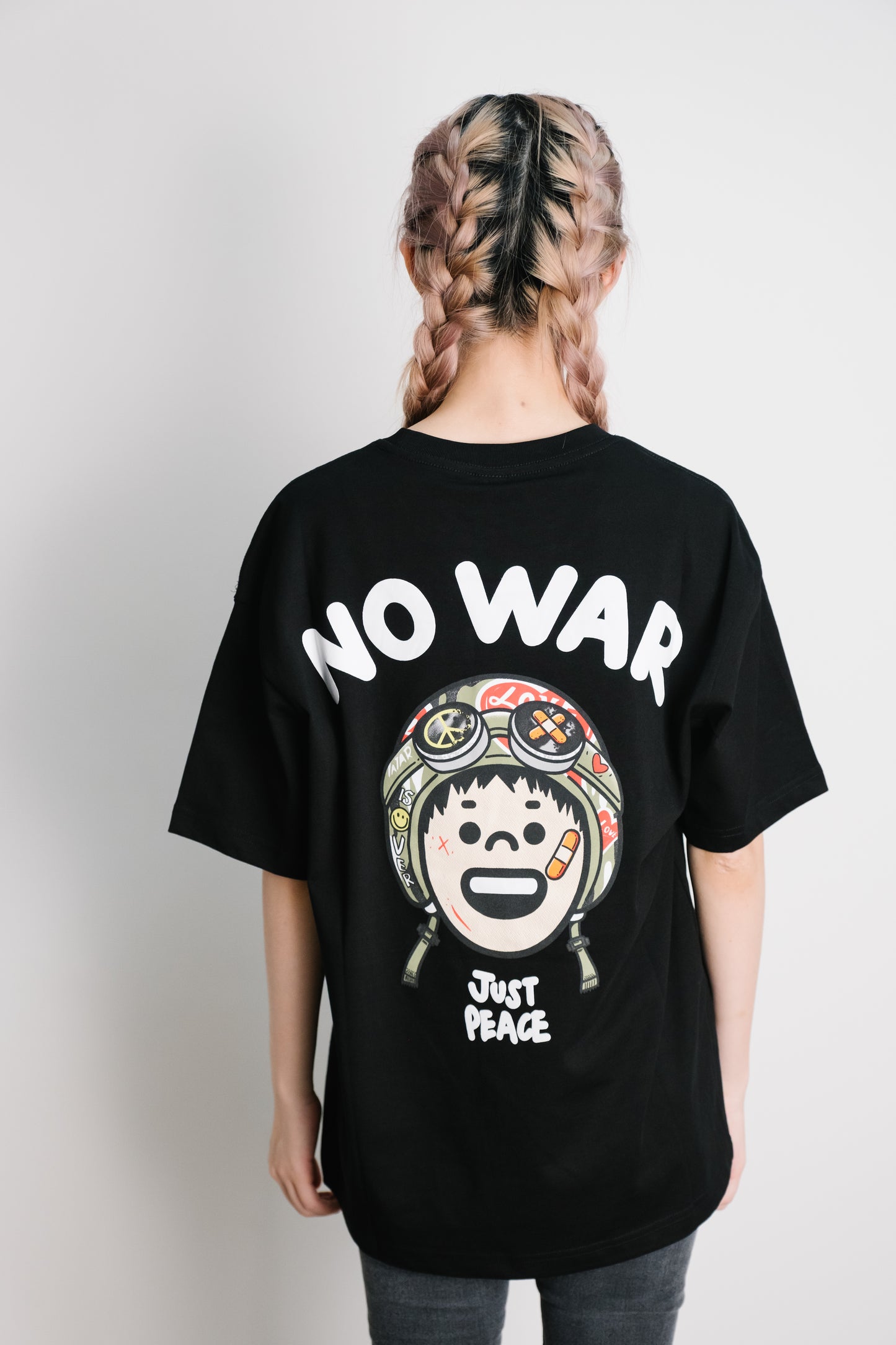 NO WAR, JUST PEACE Oversized T-Shirt Casual