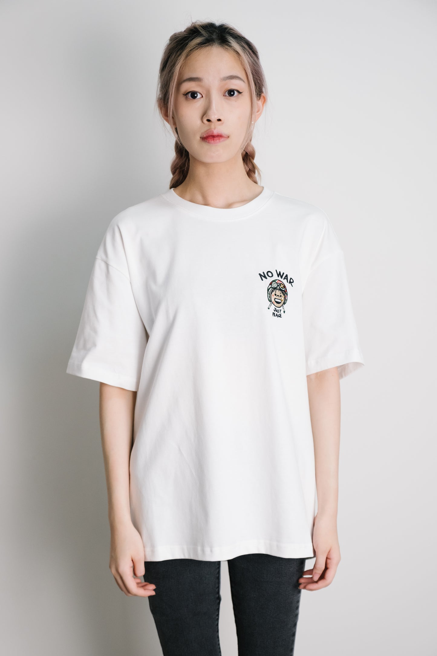 NO WAR, JUST PEACE Oversized T-Shirt Casual