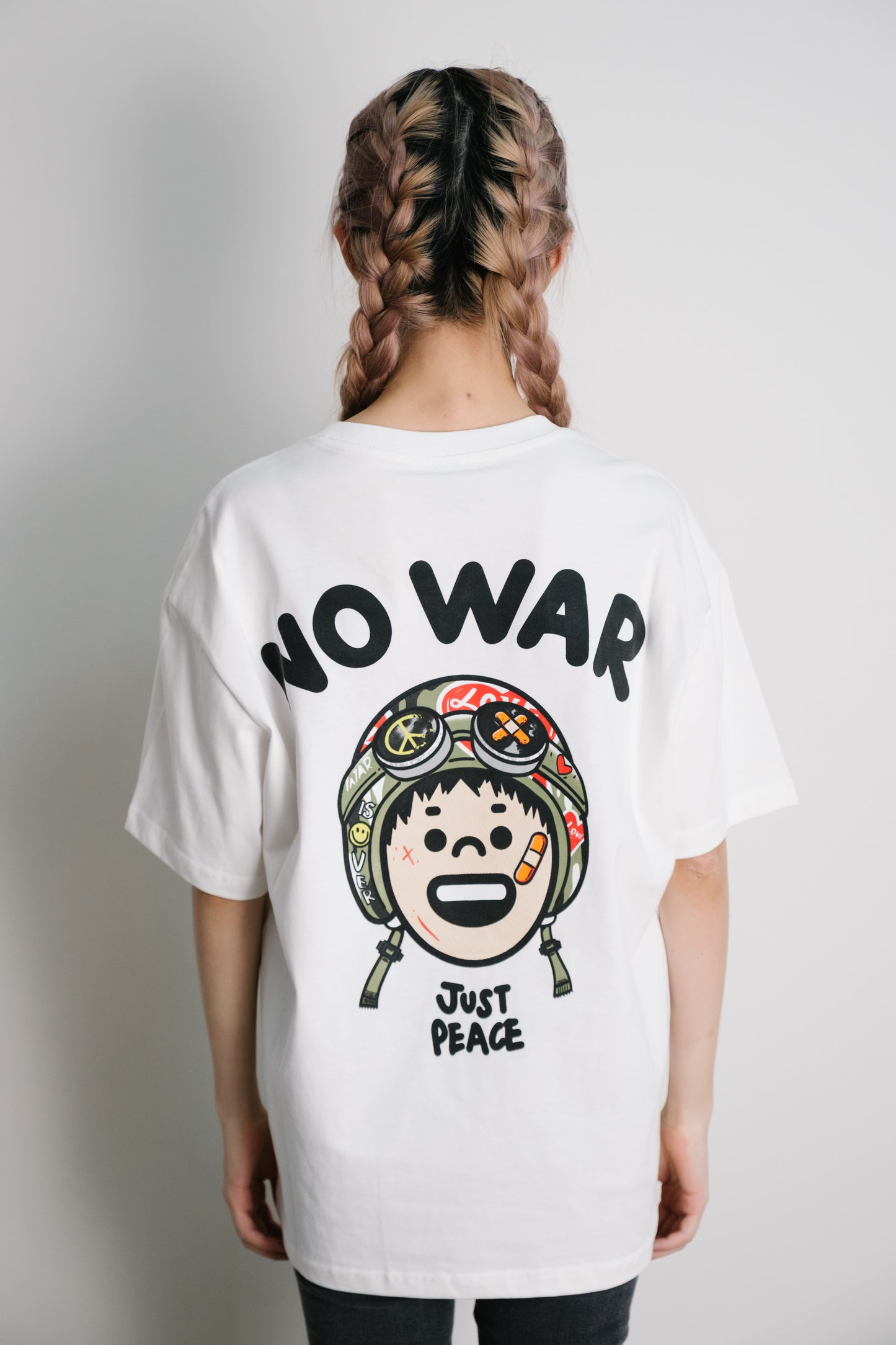NO WAR, JUST PEACE Oversized T-Shirt Casual